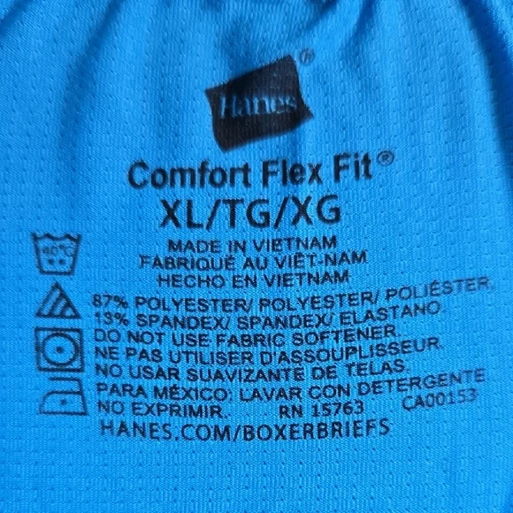 Hanes Blue Boxer Briefs Stretchy Comfort - Picture 3 of 4